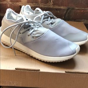 Adidas Grey tubular running sneakers